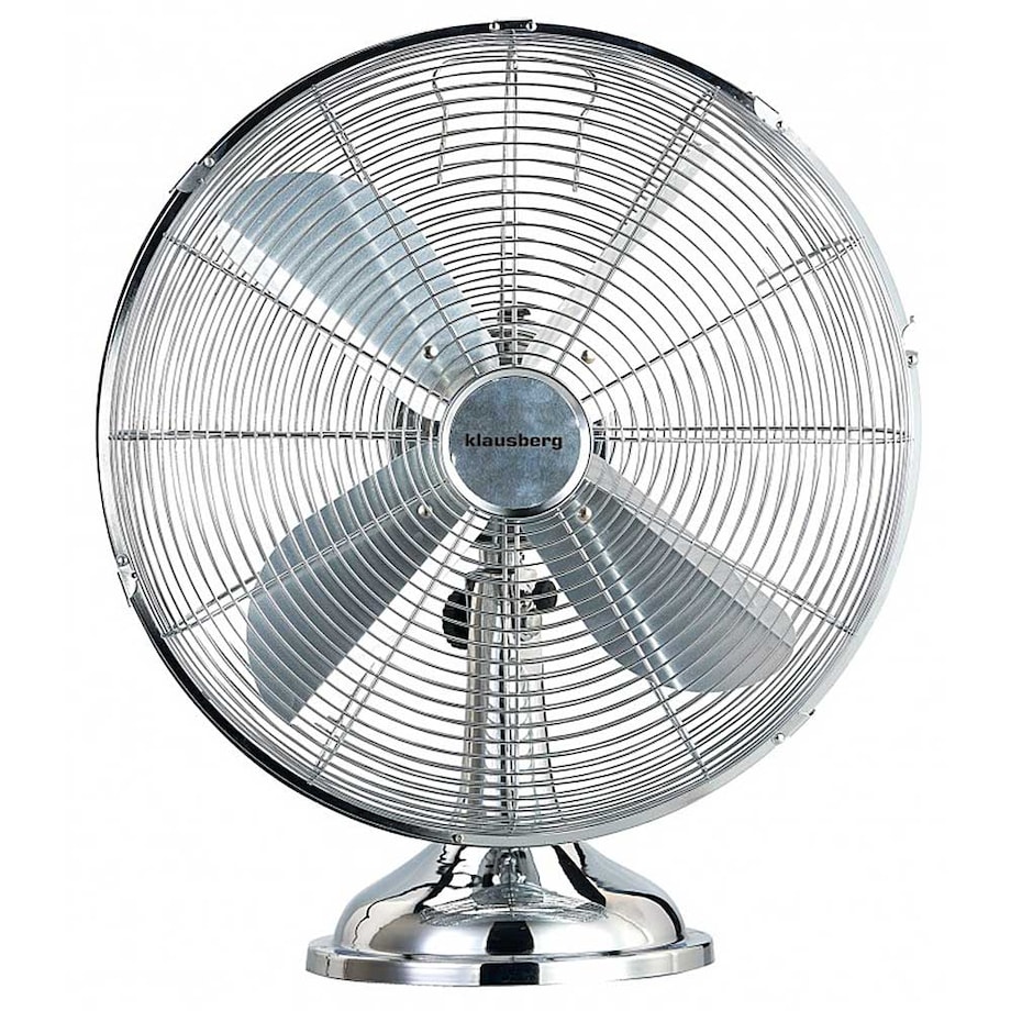 Wentylator biurkowy wiatrak stojący srebrny 40cm 50W KLAUSBERG