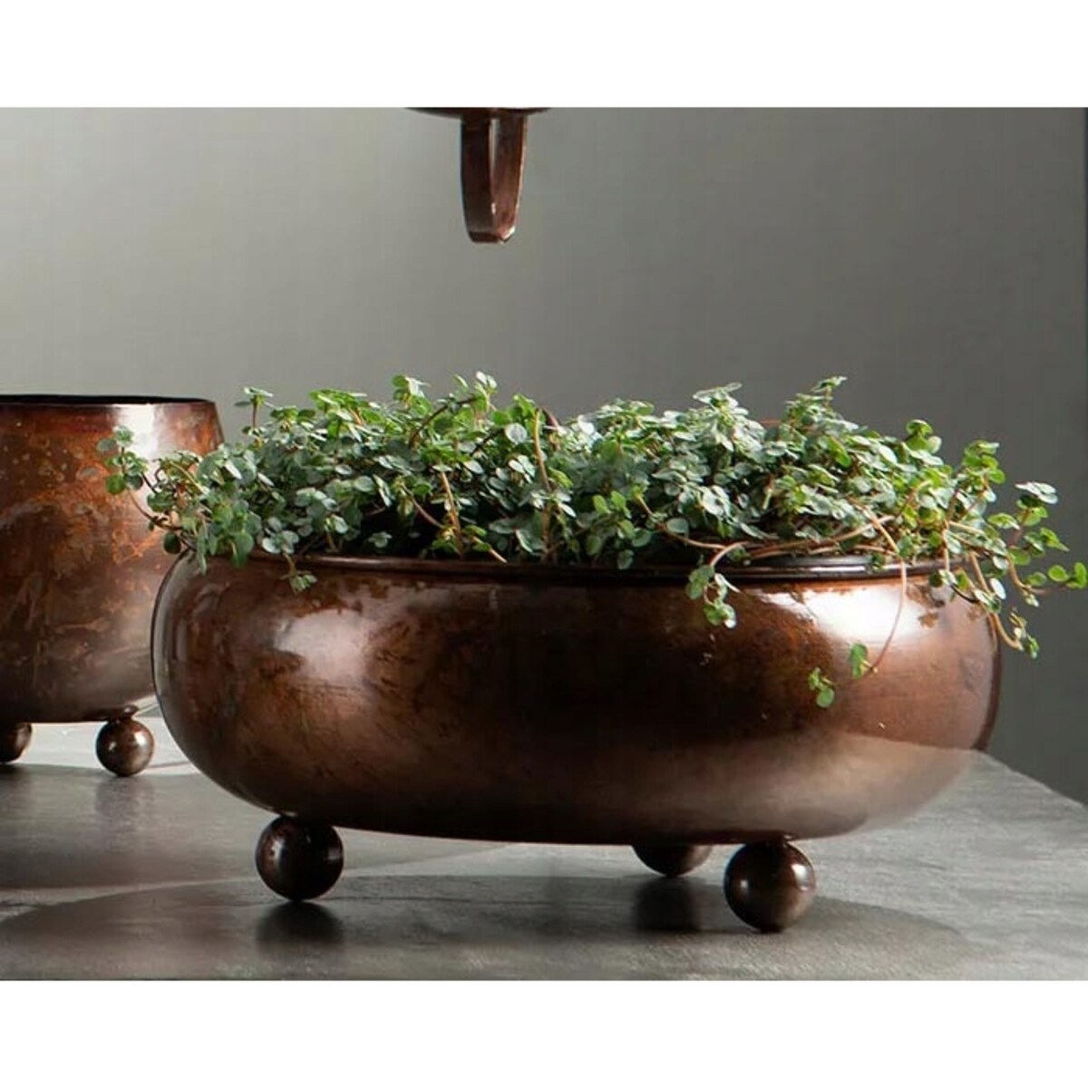 DONICZKA LOFT MISA loft rustykalna płytka okrągła metalowa na bonsai 2 szt.