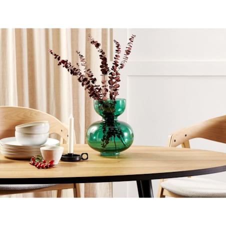 Wazon na kwiaty szklany 27 cm zielony PALAIA