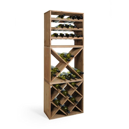 Stojak na wino, regał z półkami na 15 butelek z możliwością stworzenia dużego modułu