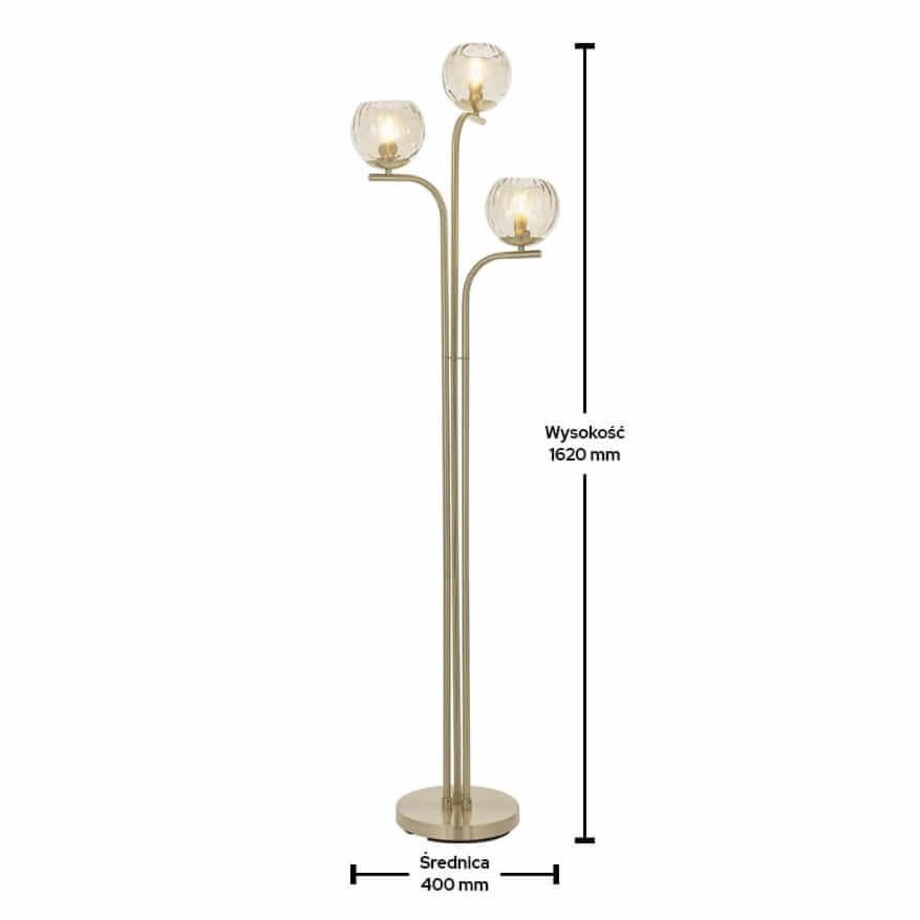 Podłogowa lampa molekułowa Dimple 91974 Endon bubbles złota przezroczysta