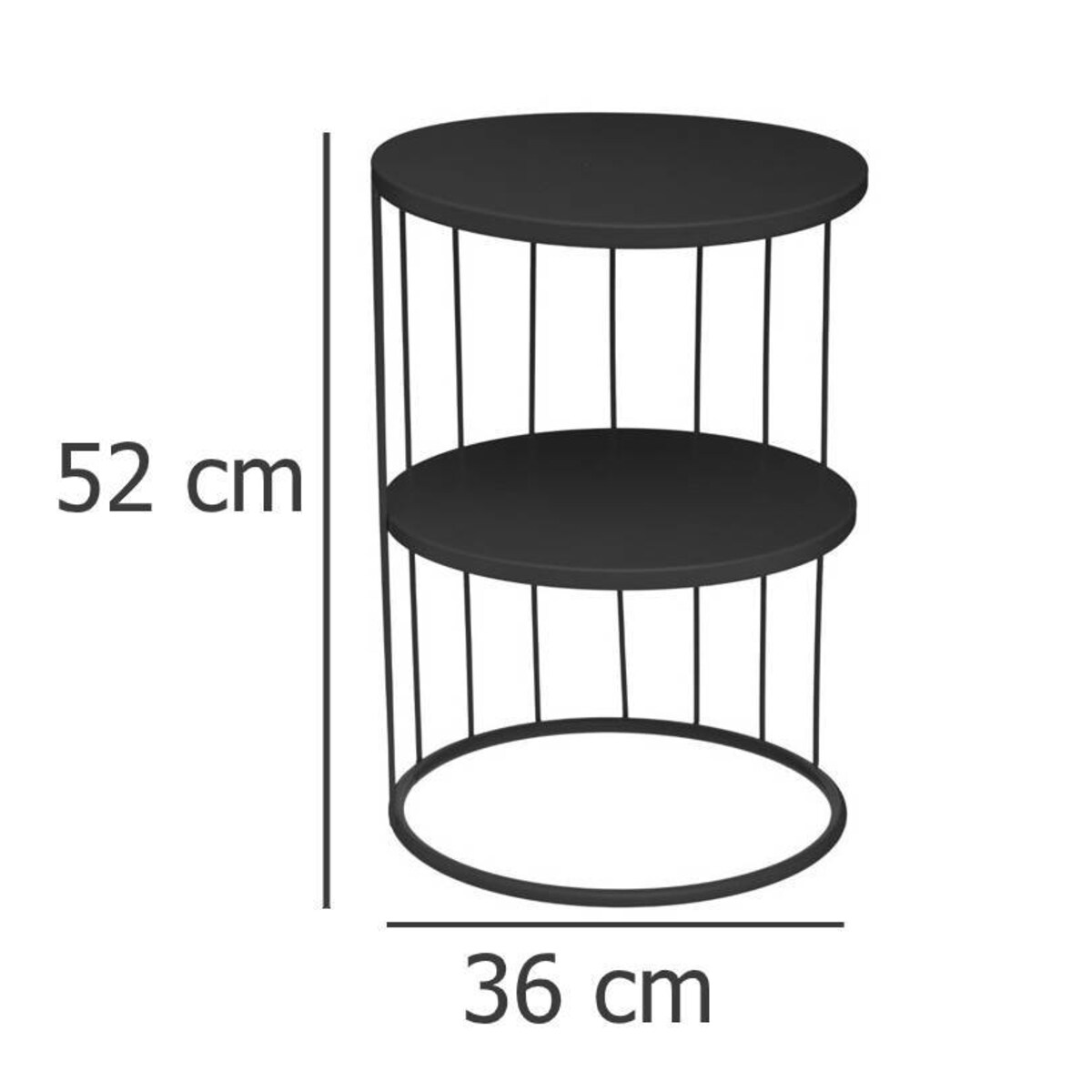 Stolik kawowy KOBU, 2 poziomy, Ø 36 cm