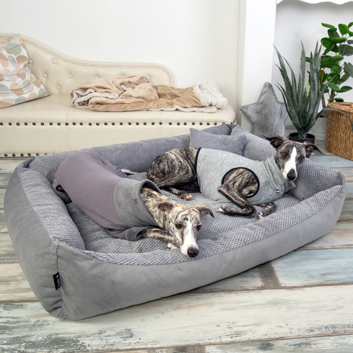 Przytulne legowisko dla psa TEO, 100x80 cm, Grafit