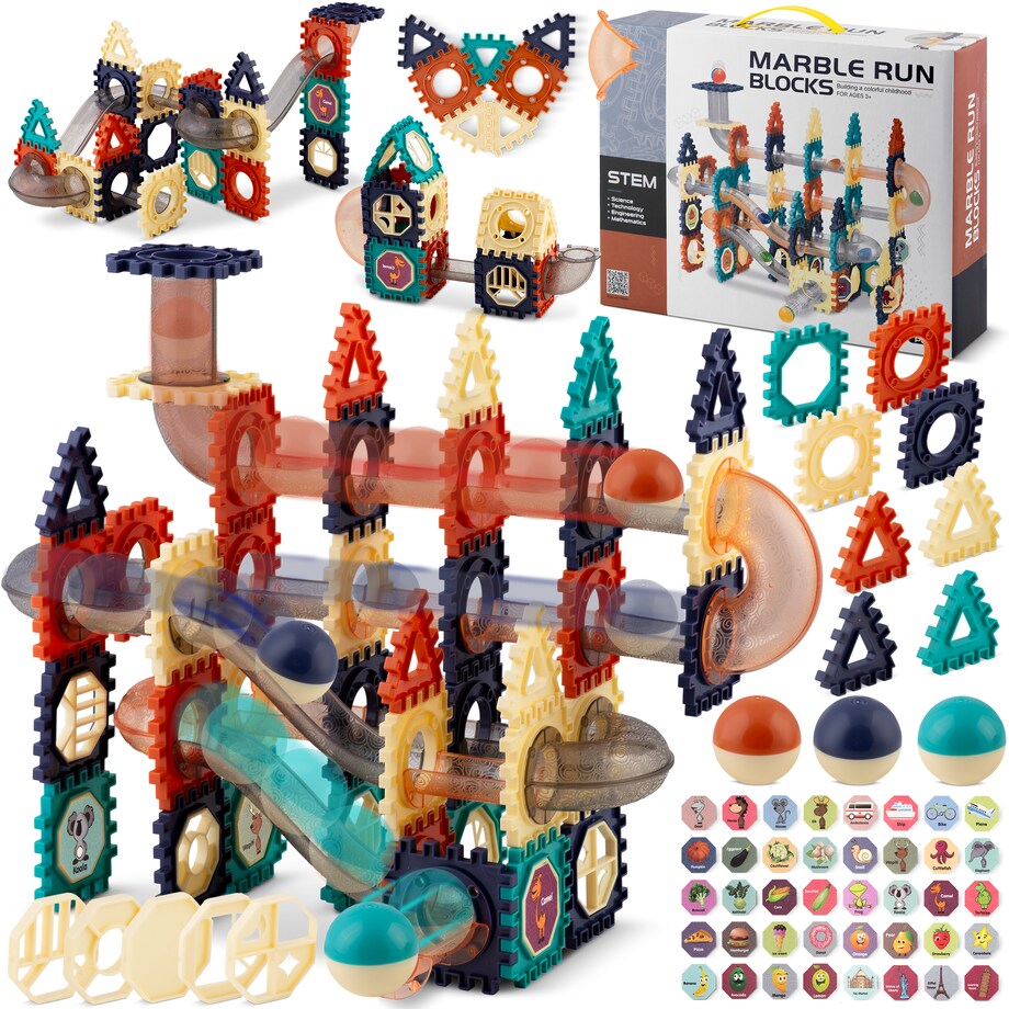 Klocki konstrukcyjne duże ze zjeżdżalnią 3d Ricokids