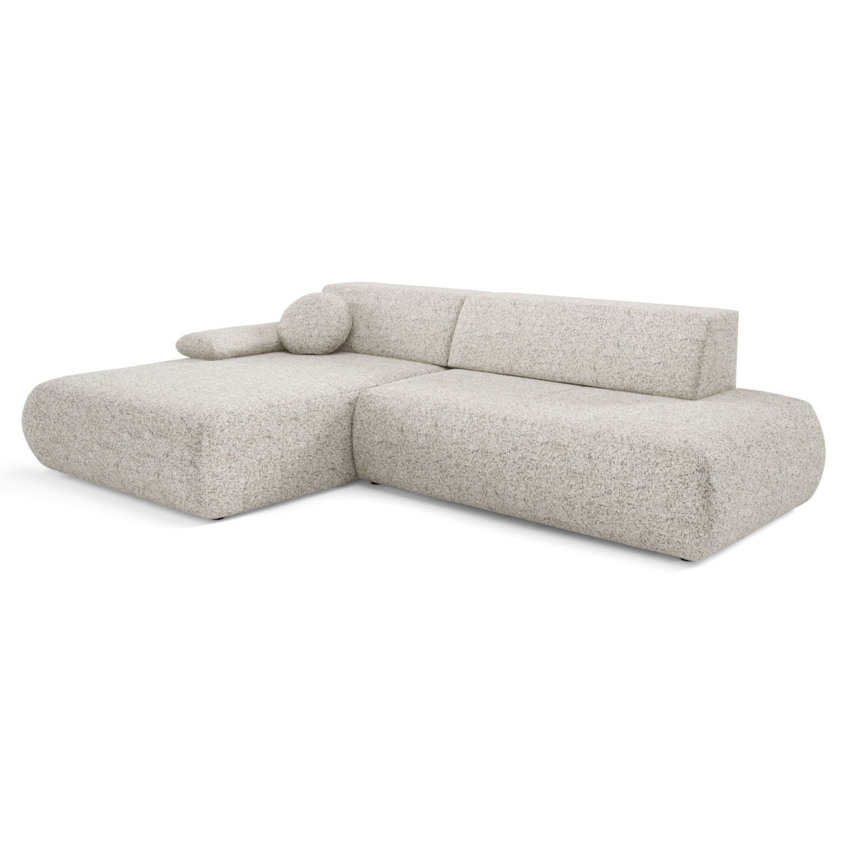 Narożnik rozkładany PENTI z pojemnikiem na pościel, lewy, beżowy