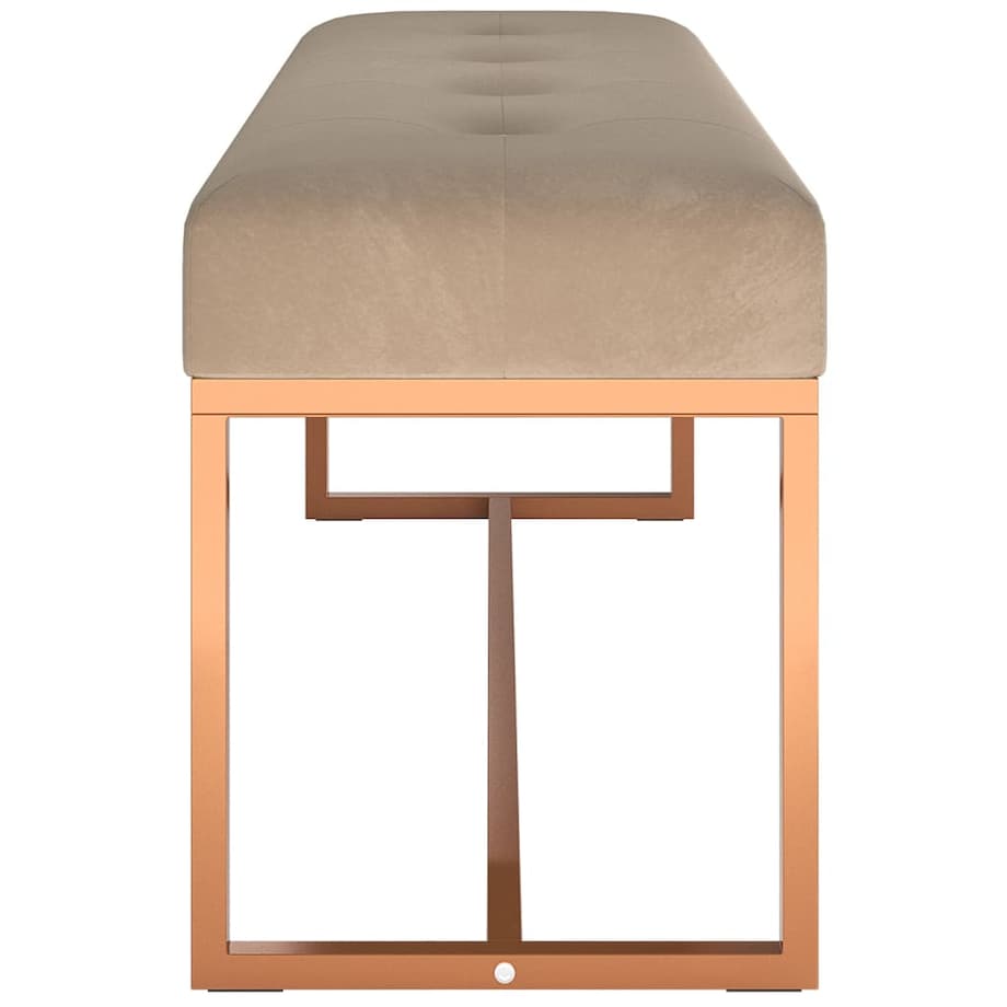 vidaXL Ławka beżowa, 110x36x45 cm, tapicerowana aksamitem