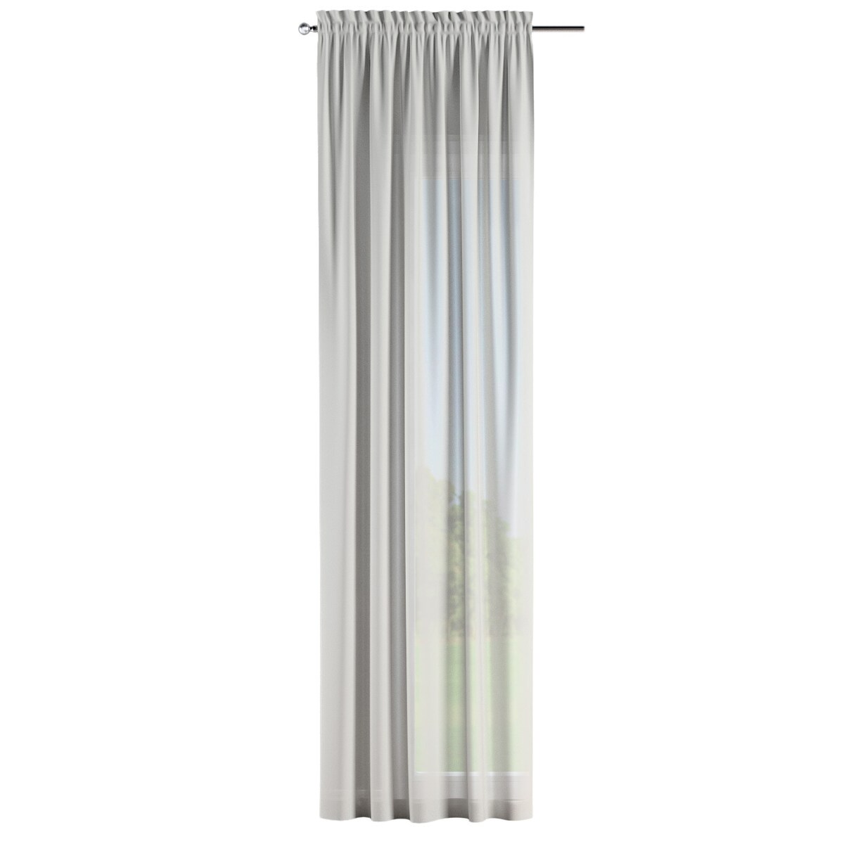 Zasłona na kanale z grzywką 1 szt. 130x245 prześwitujący, naturalny