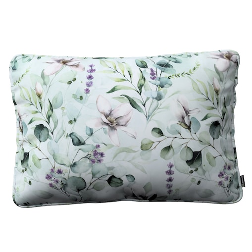 Poszewka Gabi na poduszkę prostokątna 60x40 magnolie na miętowym tle
