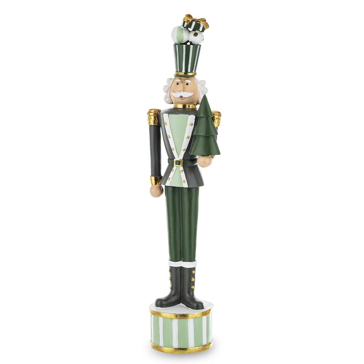 Dziadek do orzechów z choinką w ręku 49,5x10,5 cm