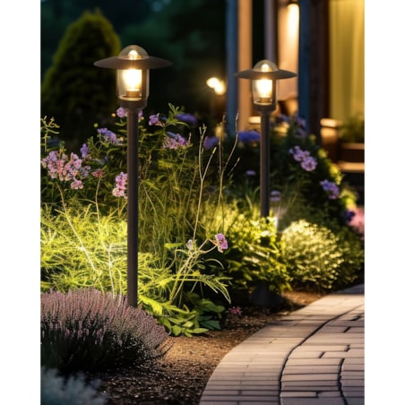 Lampa ogrodowa słupek TIZU Czarny