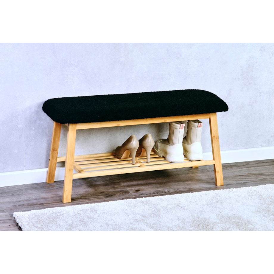 Ławka do przedpokoju z półką na buty, 90 cm