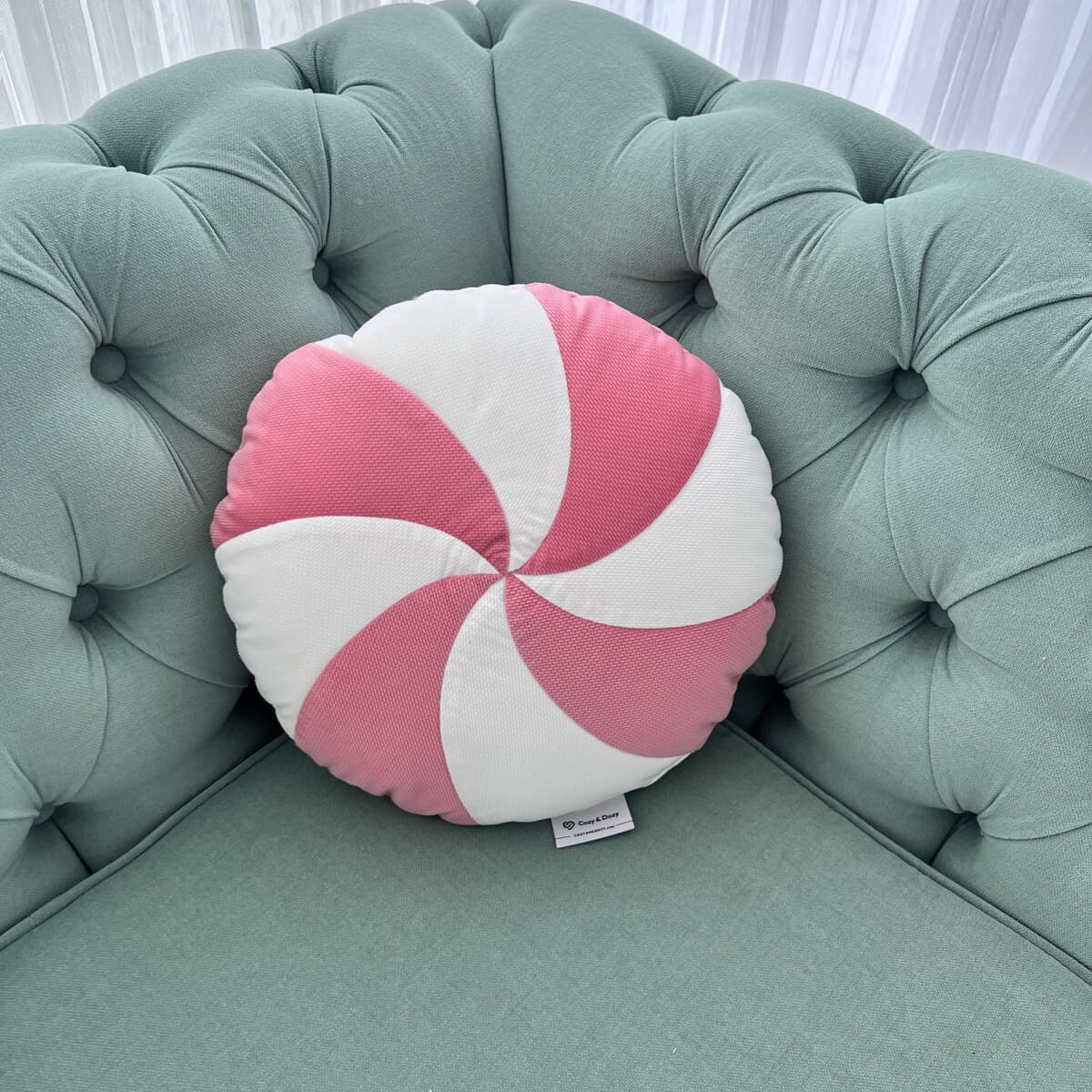 Okrągła poduszka cukierek - Coral Candy