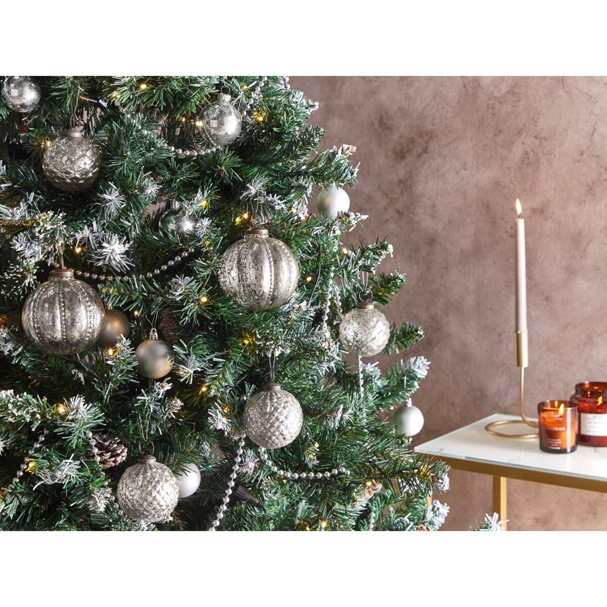 Zestaw 6 bombek szklanych srebrny ARGENTIN