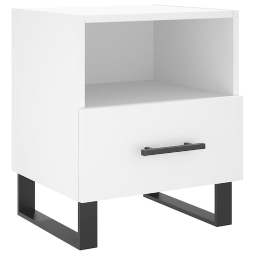 vidaXL Szafka nocna, biała, 40x35x47,5 cm, materiał drewnopochodny