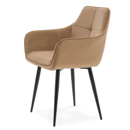 Krzesło tapicerowane welurowe QUATTRO velvet aksamit beżowe