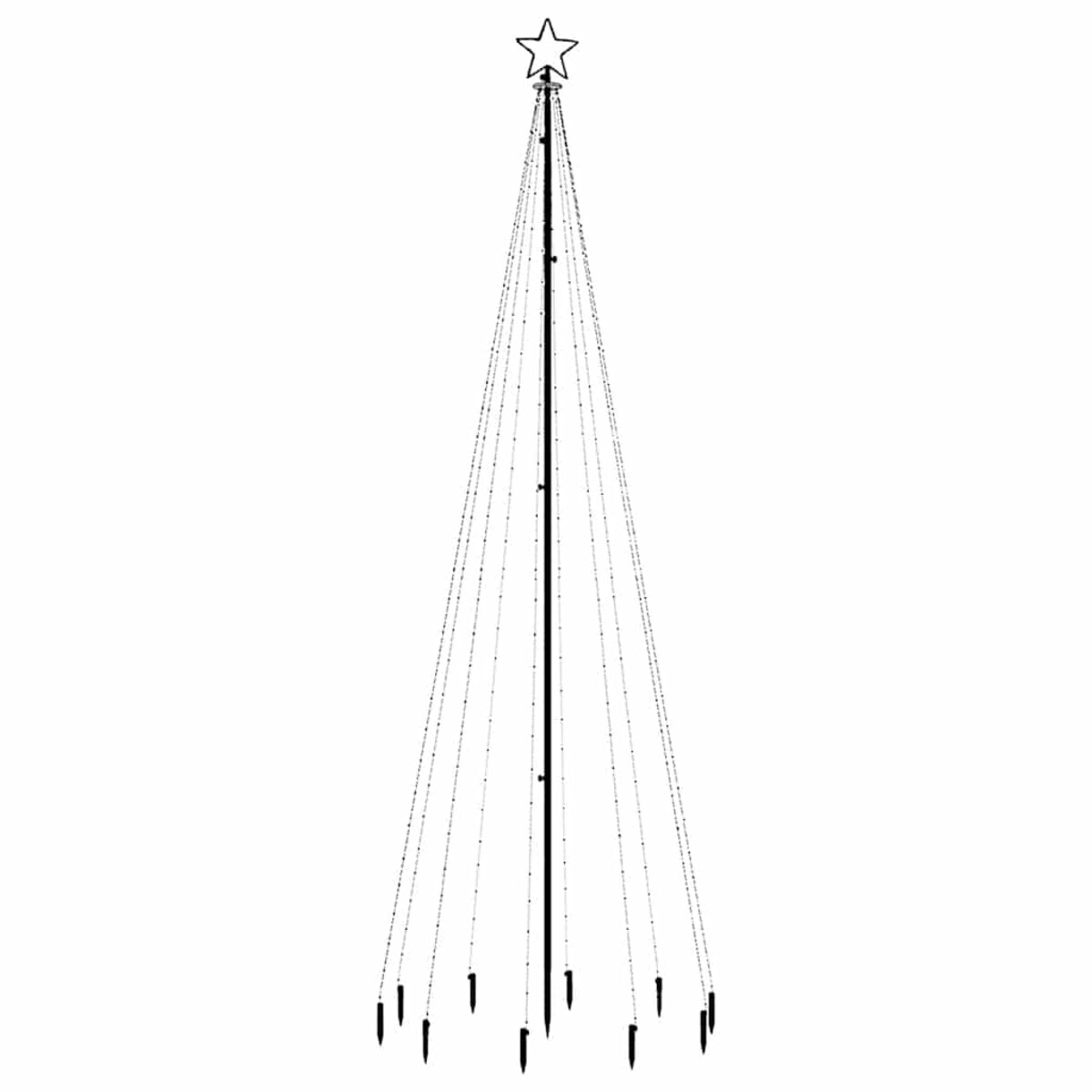 vidaXL Choinka z kołkiem gruntowym, 310 kolorowych LED, 300 cm