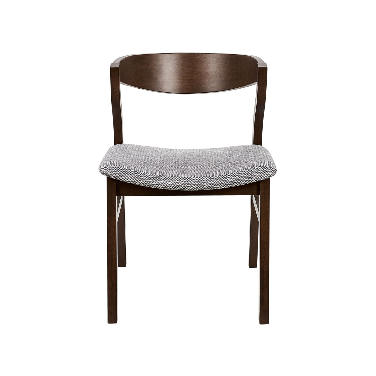 Zestaw 2 krzeseł do jadalni ciemne drewno z szarym MAROA