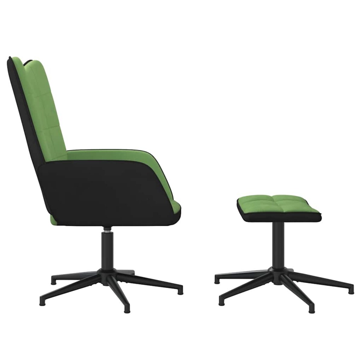 vidaXL Fotel z podnóżkiem, jasnozielony, aksamit i PVC