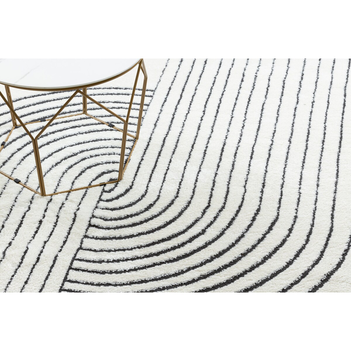 Dywan MODE 8587 geometryczny krem / czarny 180x270 cm