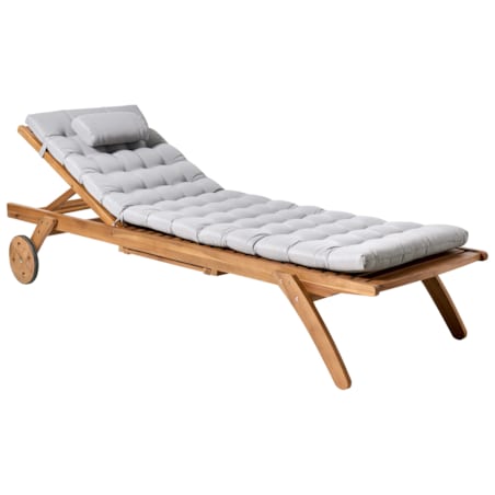 Leżak ogrodowy z poduszką CESANA PREMIUM Drewno akacjowe Jasnoszary