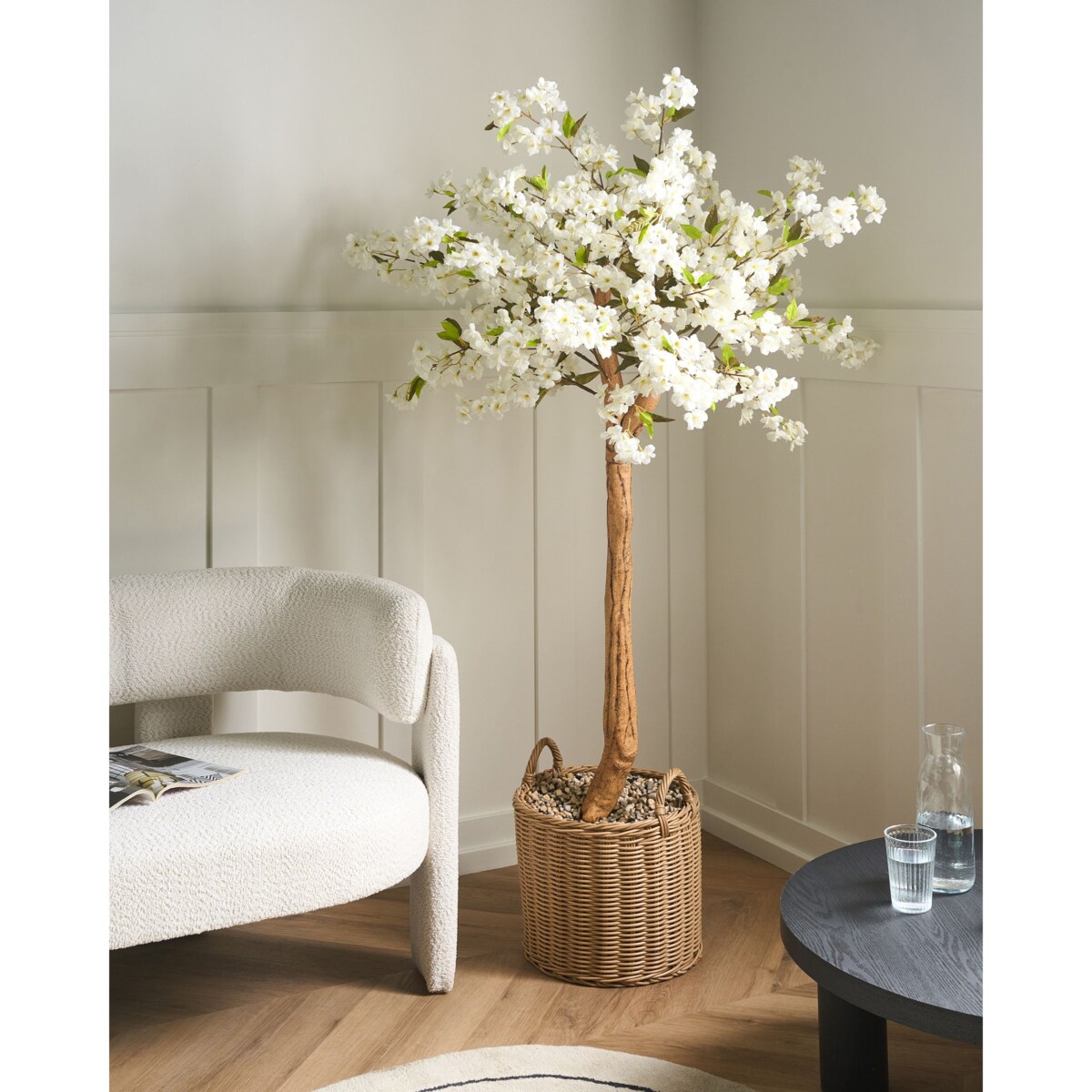 Sztuczna roślina CHERRY TREE 180 cm Biały