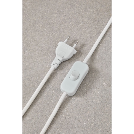 Lampa podłogowa z ceramiki i lnu Canela kremowa