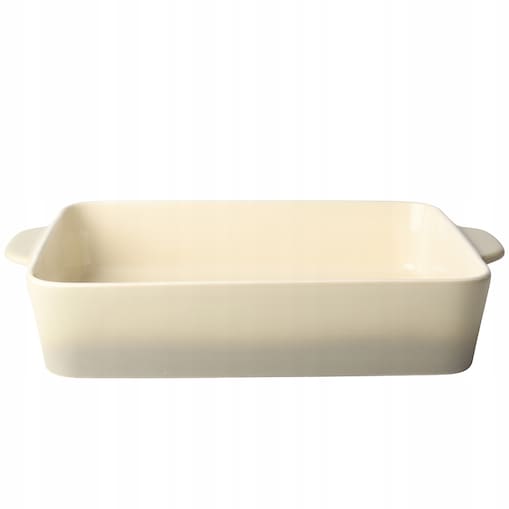 NACZYNIE ŻAROODPORNE CERAMICZNE DUŻE 33cm DO PIEKARNIKA ZAPIEKANIA BEŻOWE