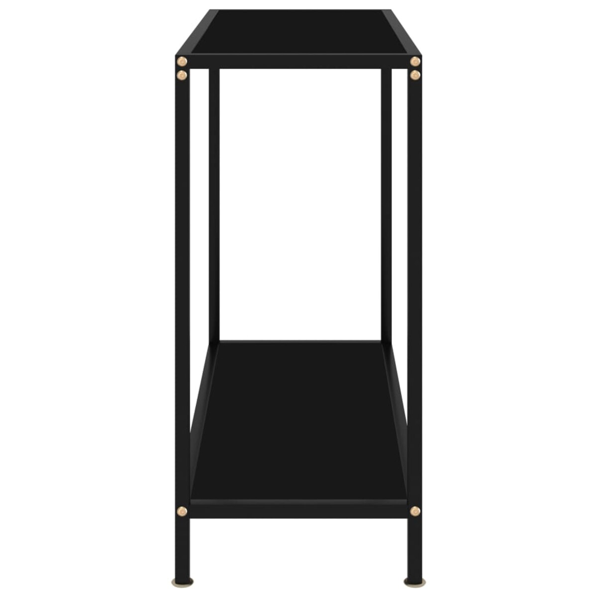 vidaXL Stolik konsolowy, czarny, 80x35x75 cm, szkło hartowane