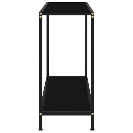 vidaXL Stolik konsolowy, czarny, 80x35x75 cm, szkło hartowane
