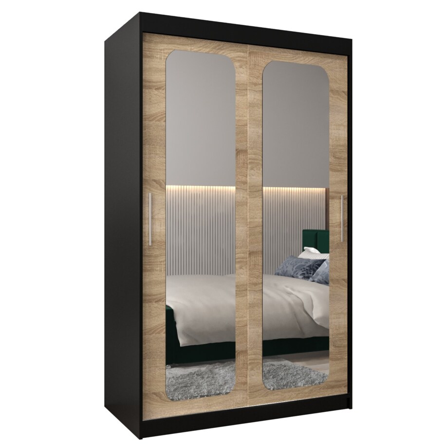 Szafa przesuwna Garderoba PROMO T3 120 czarny/sonoma