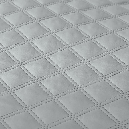 Szara Narzuta Pikowana z Falbanką 140 x 200 Pled na Sofę Kanapę Elegancki