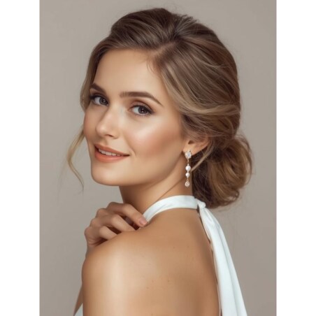 Długie złote kolczyki z perłami cyrkoniami ręcznie robione MODERN glam