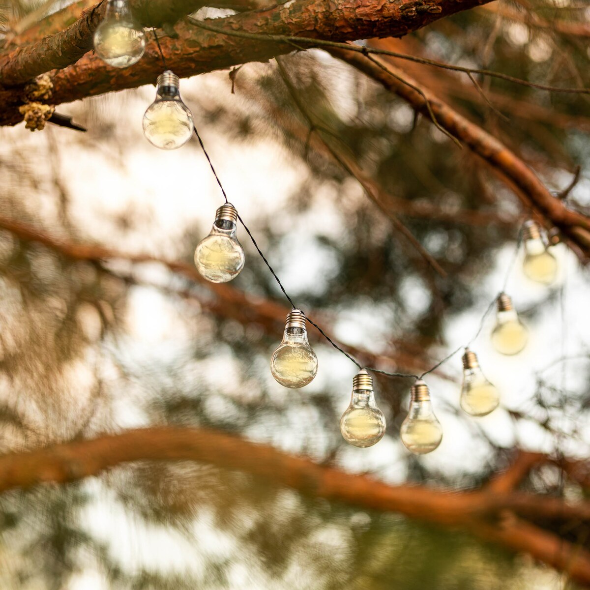 Girlanda ogrodowa PARTY, solarna, 10 lampek w kształcie żarówki