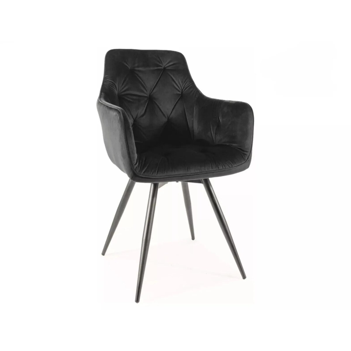 Krzesło tapicerowane MANGO VELVET czarne obracane