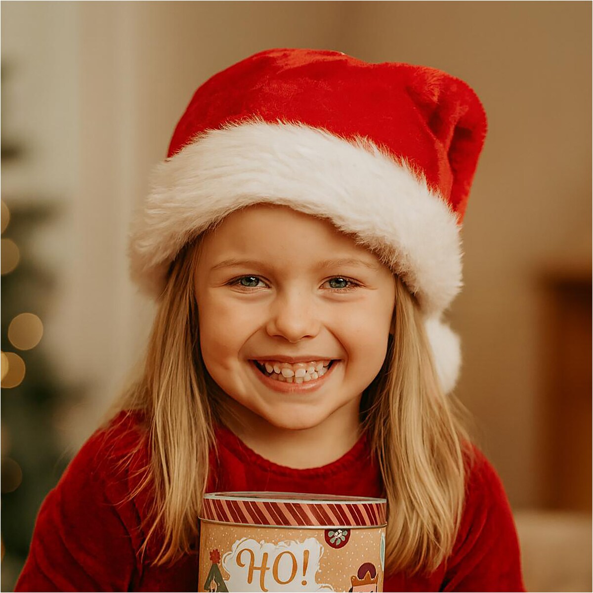 Czapka Świętego Mikołaja Na Mikołajki Świąteczna Pluszowa Z Pomponem 40x30