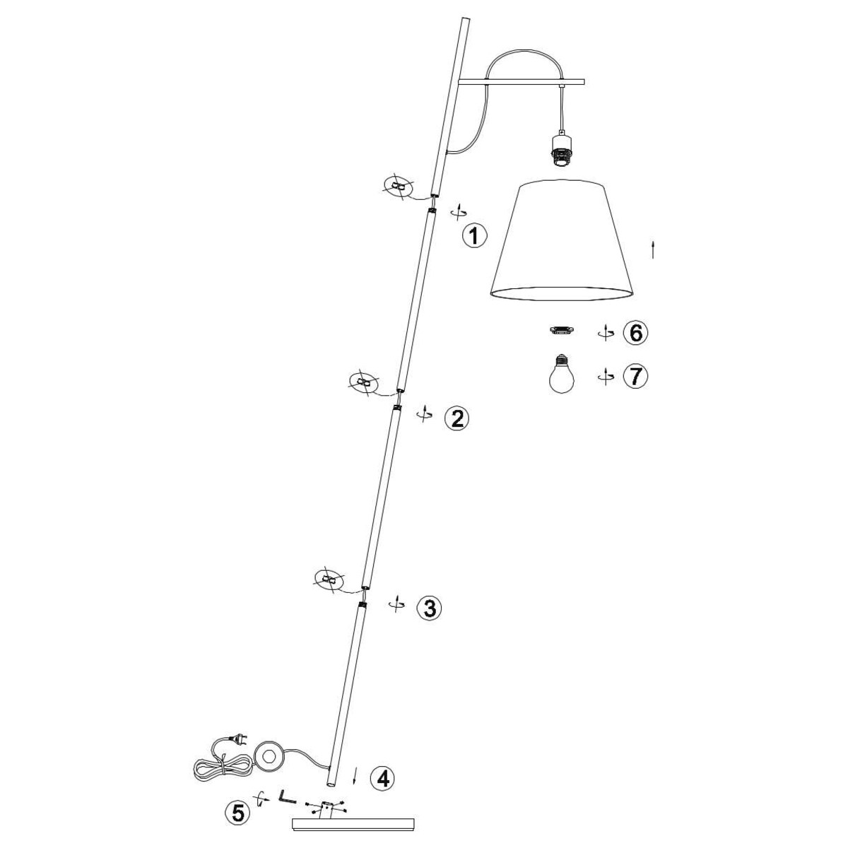Stojąca LAMPA podłogowa ANDREUS 407500189 Trio salonowa OPRAWA metalowa biała