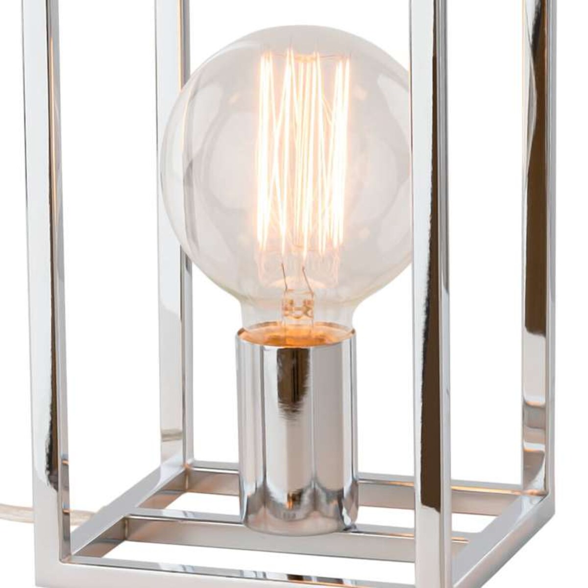 Stojąca LAMPA stołowa SIGALO MT-BR4366-T1 CH Italux industrialna LAMPKA nocna do sypialni klatka loft chrom