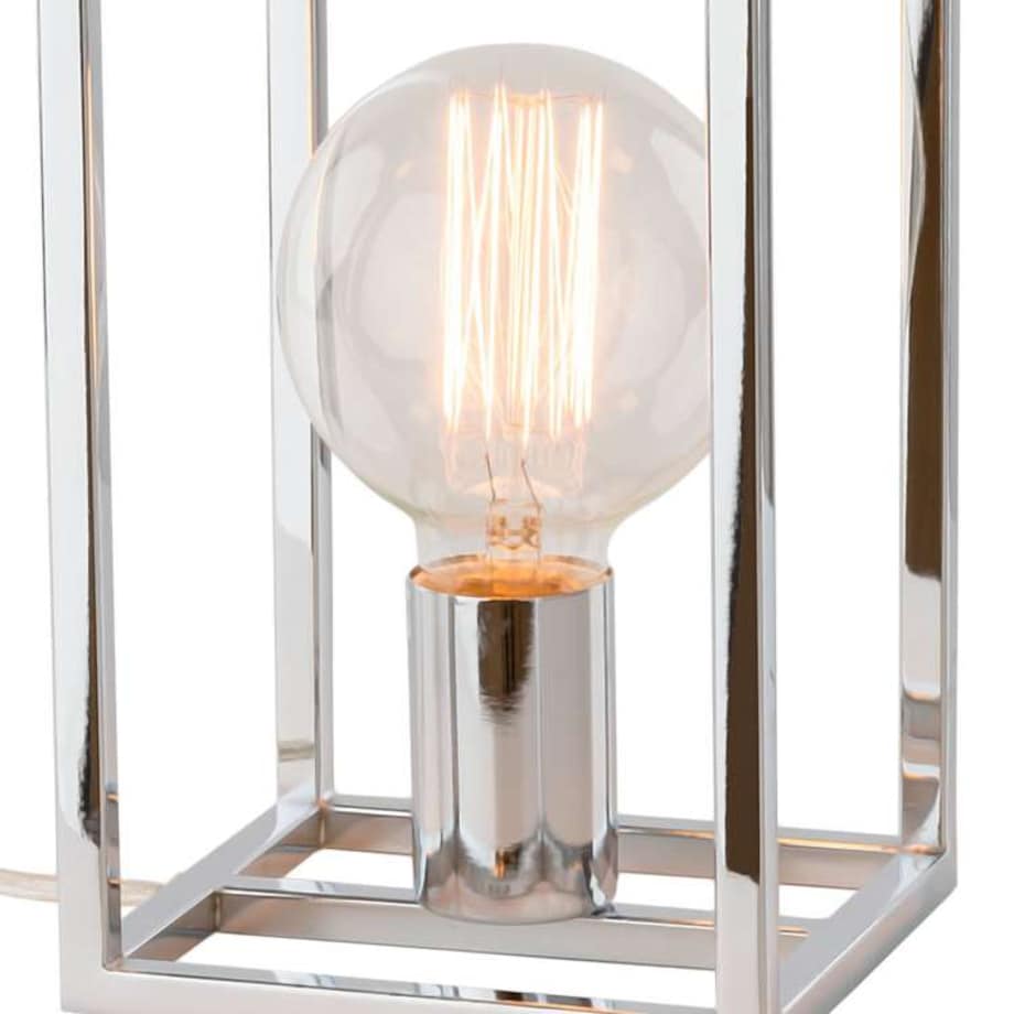 Stojąca LAMPA stołowa SIGALO MT-BR4366-T1 CH Italux industrialna LAMPKA nocna do sypialni klatka loft chrom