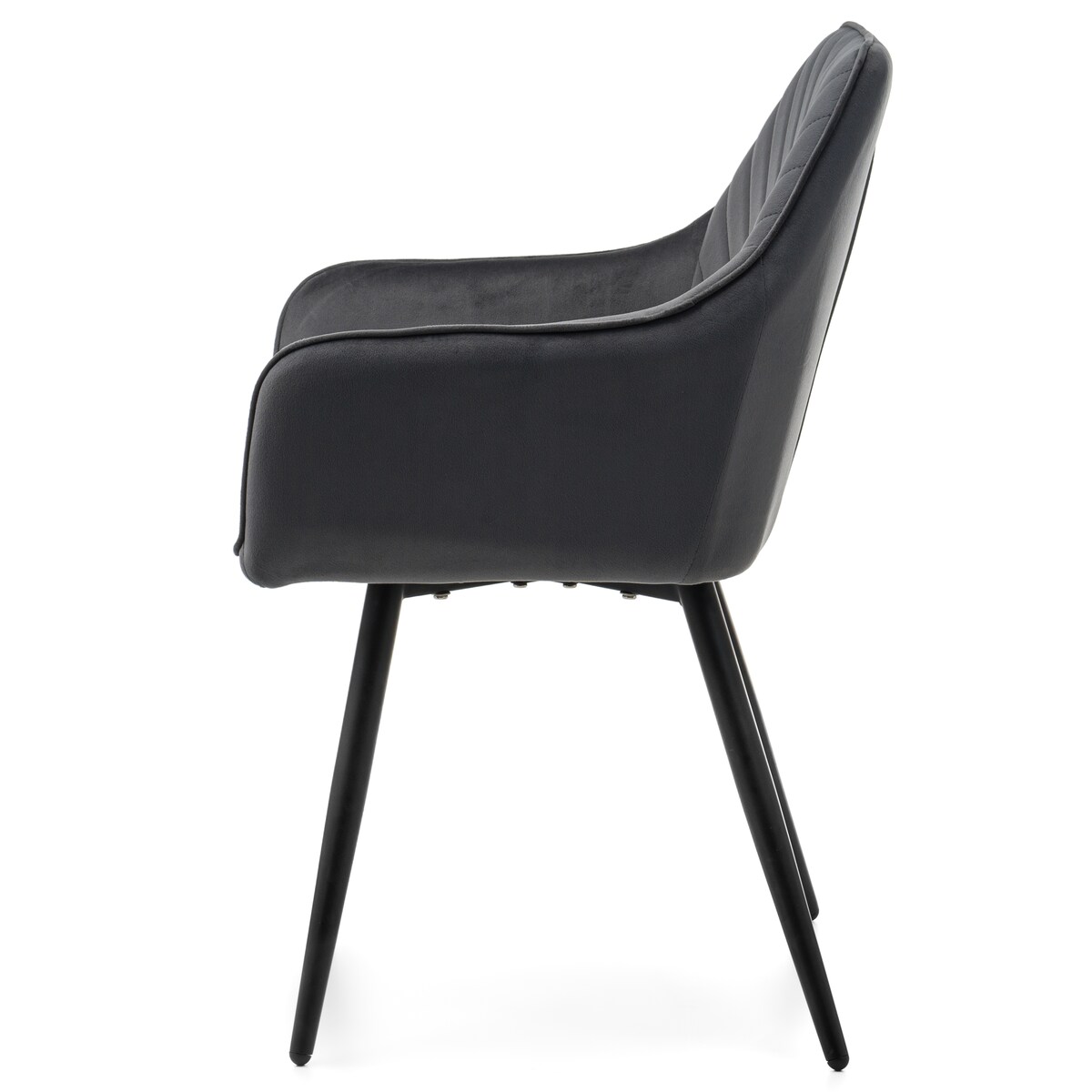 Krzesło tapicerowane welurowe do salonu jadalni VASTO szare