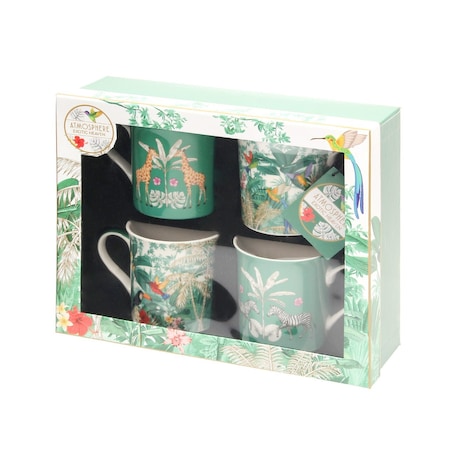 Zestaw kubków Exotic 4 szt., 12 x 9 x 9 cm