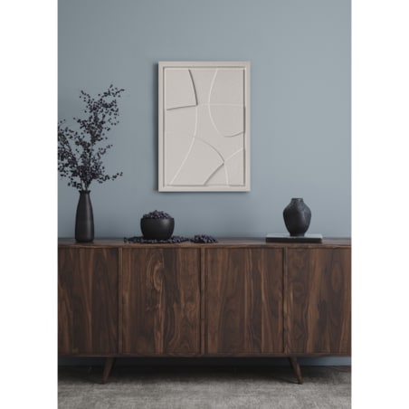 Obraz 3D 50x70cm Abstract I – Dekoracja Ścienna z Tynku Naturalnego, Natural Cream Minimalistyczny Relief