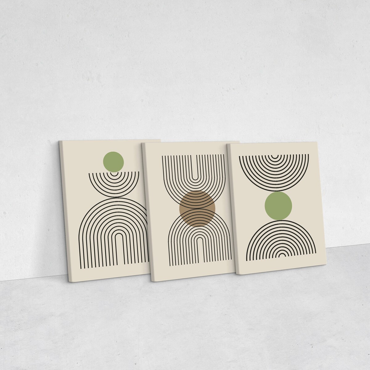 3x Obraz Do Sypialni Set Abstrakcja Styl Boho Minimalizm Do Salonu 30x40cm