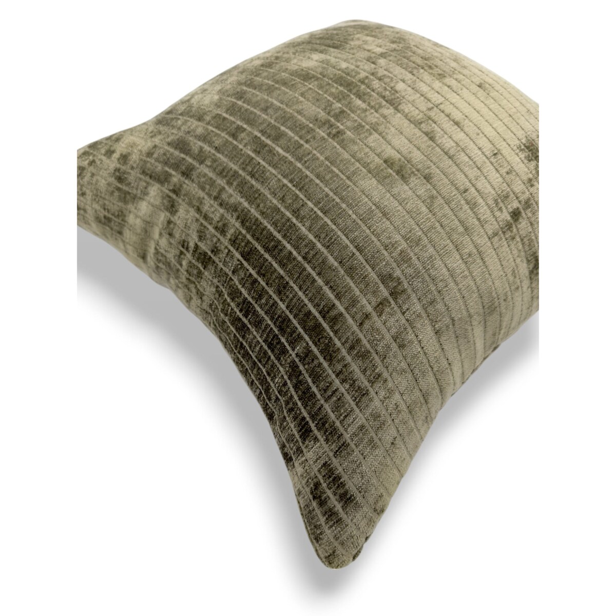 Ciemnozielona oliwkowa poduszka dekoracyjna w prążki 45x45 Lines