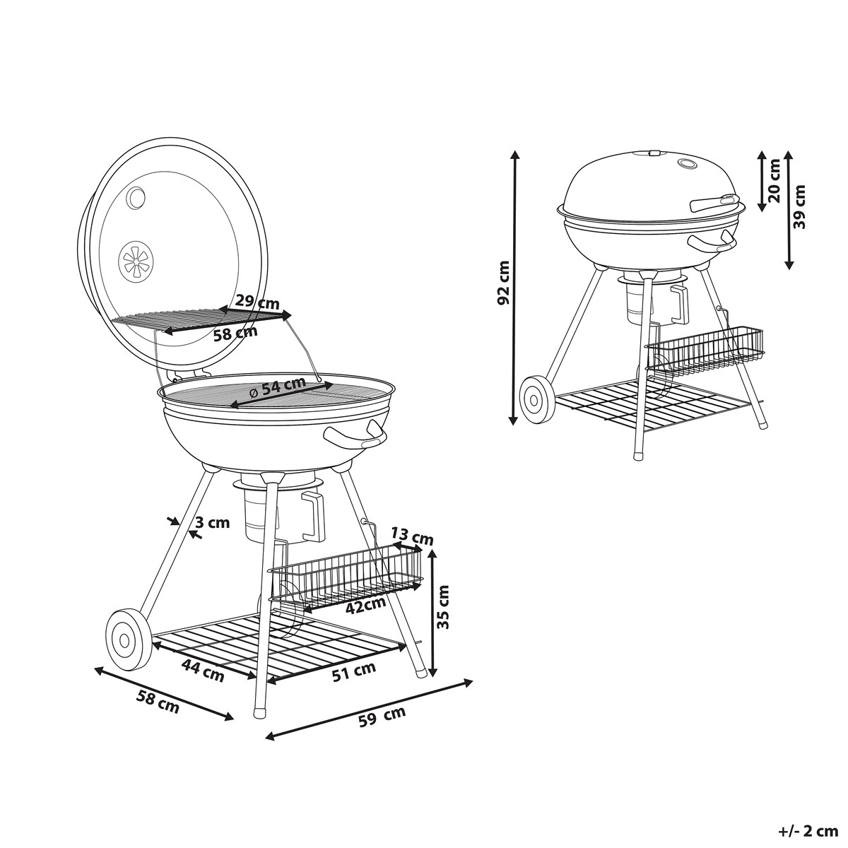 Grill węglowy MARAPI Metal Czarny