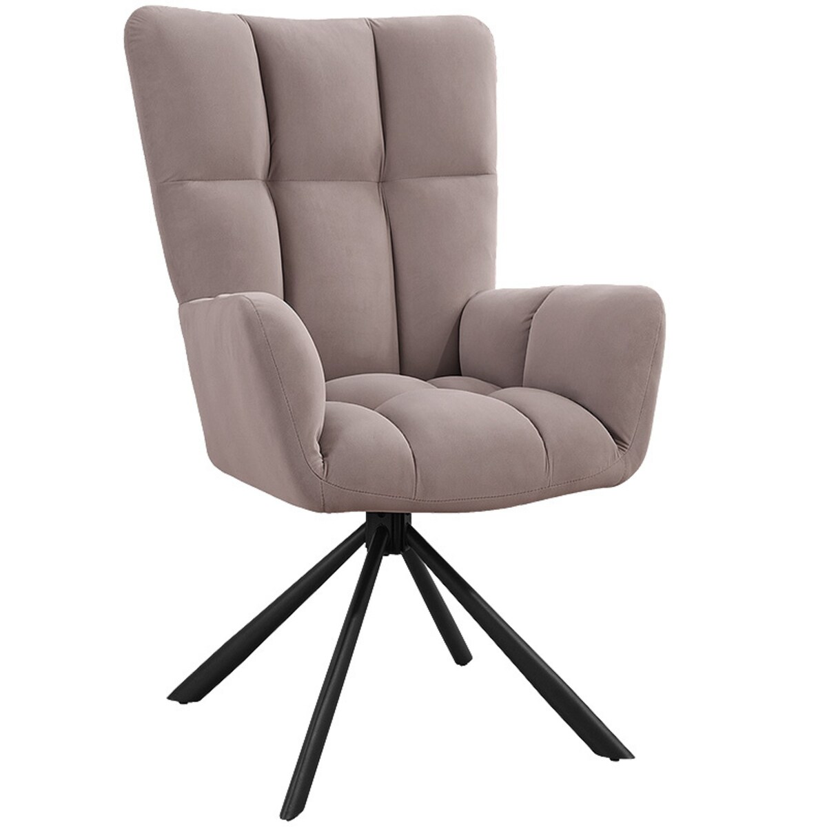 Krzesło tapicerowane obrotowe 180 do salonu jadalni nowoczesne welurowe szaro-beżowe