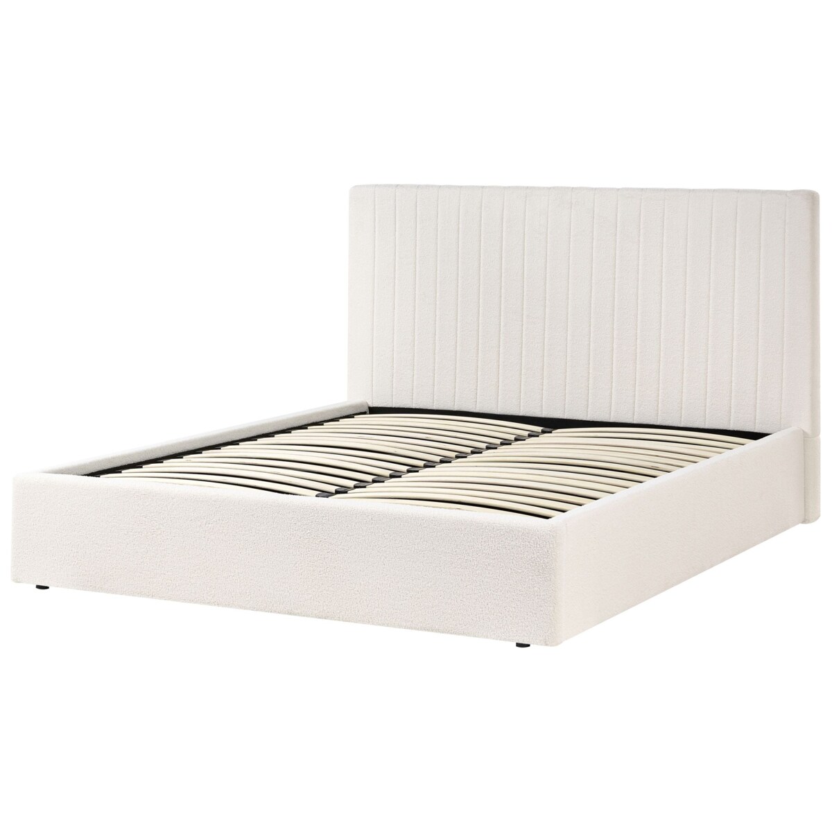 Łóżko z pojemnikiem Boucle VION 160 x 200 cm Złamana biel