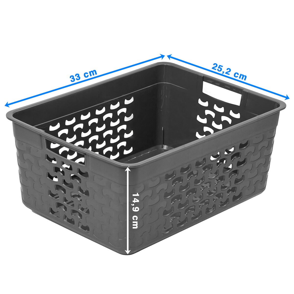Koszyk Ażurowy Koszyczek Pudełko Organizer Szary