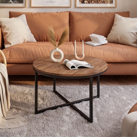 Okrągły stolik kawowy CIRI-X czarny dąb stirling