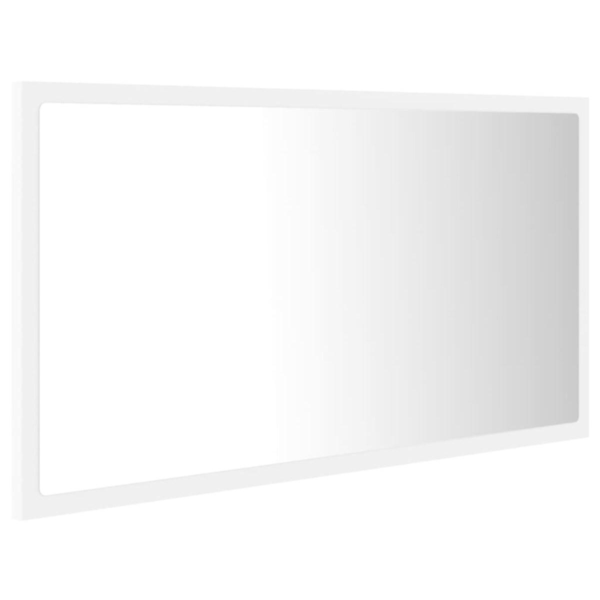 vidaXL Lustro łazienkowe z LED, białe, 80x8,5x37 cm, akryl