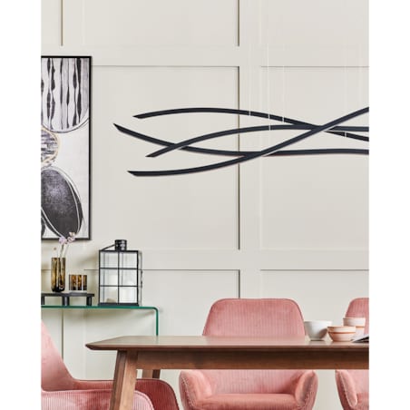 Lampa wisząca LED 4 punktowa metalowa czarna CALAO